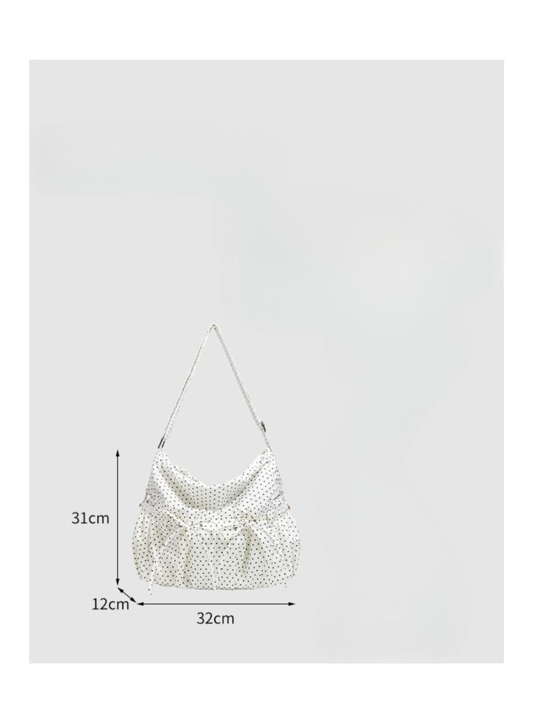 Cosbai - Polka Dot Ruffle Shoulder Bag