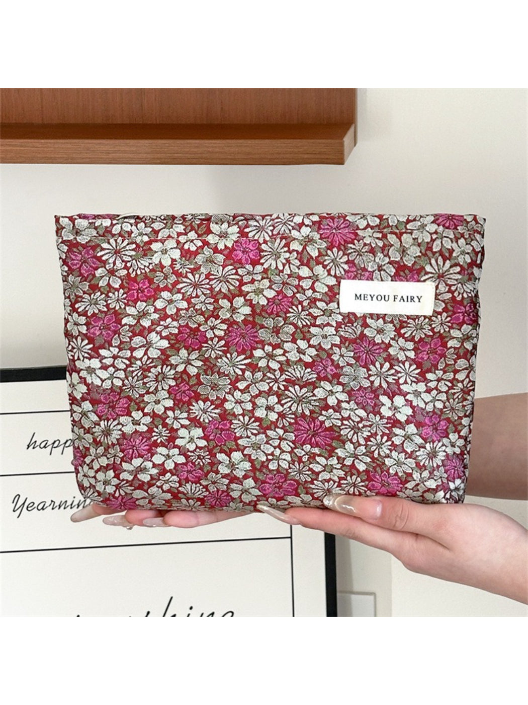 Cosbai - Vintage Floral Cosmetic Pouch
