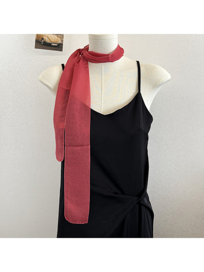 Scarvii - Retro Style Solid Narrow Scarf
