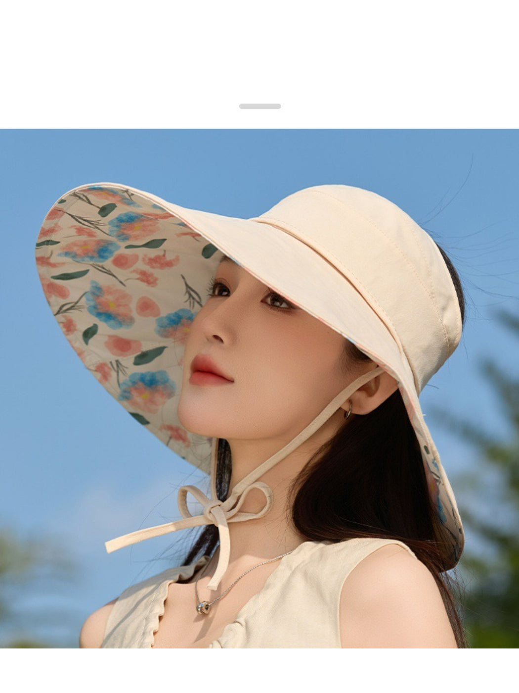 Haila wide brim hat displayed on white background showing full shape