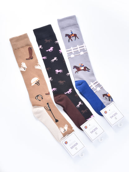 Rufia - Horseback Rider Pattern Calf-Length Socks
