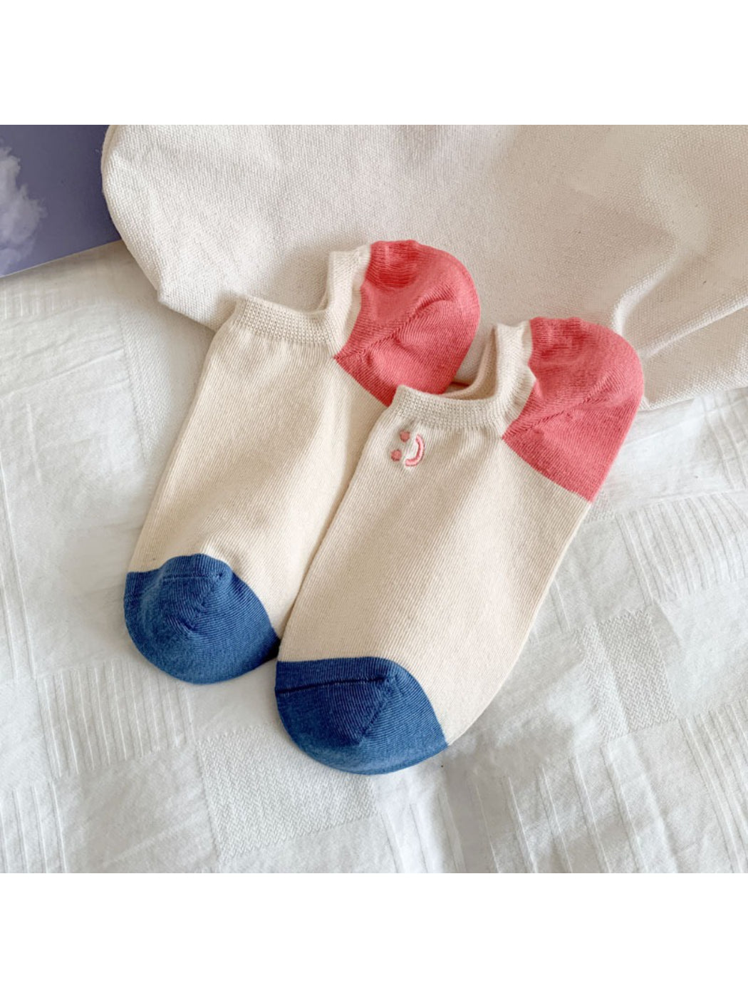 Rufia - Pastel Smiley Low Cut Socks
