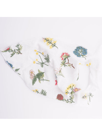 Scarvii - Wildflower Embroidery Triangle Tie Headscarf
