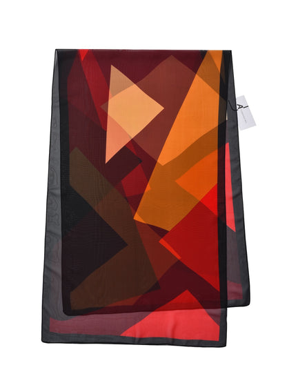Scarvii - Geometric Color-Block Chiffon Scarf