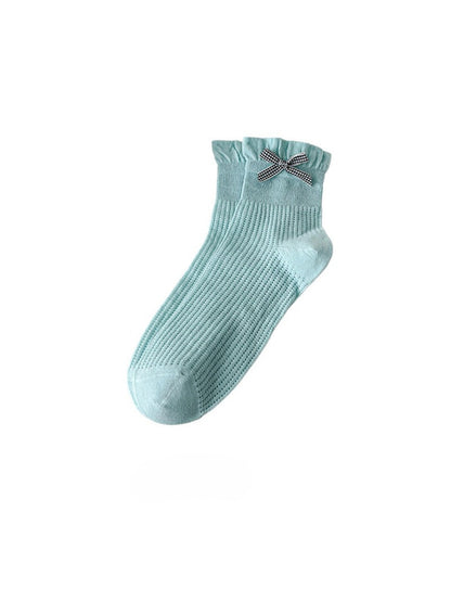 Rufia - Bow Trim Ribbed Ankle Socks product image 9
