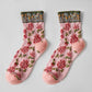 Rufia - Embossed Floral Pattern Women's Socks