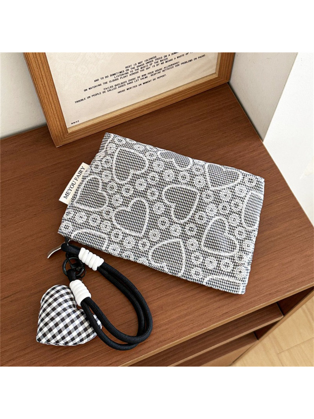 Cosbai Heart Embroidered Makeup Pouch product image