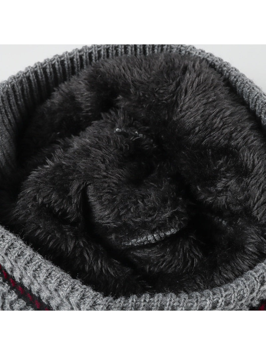 Haila - Contrast Stripe Fleece-Lined Knit Beanie