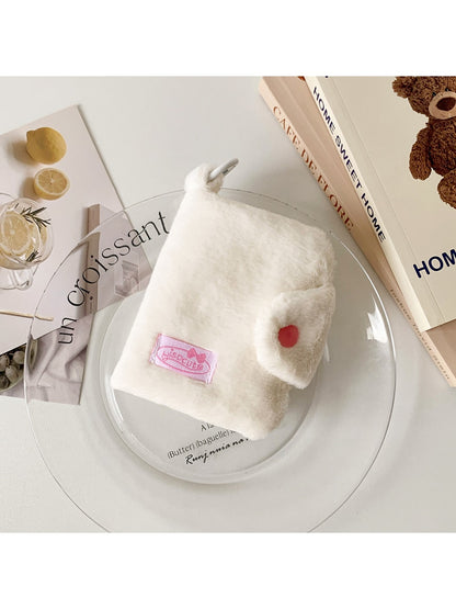 Cosbai - Solid Color Fold Over Plush Coin Purse