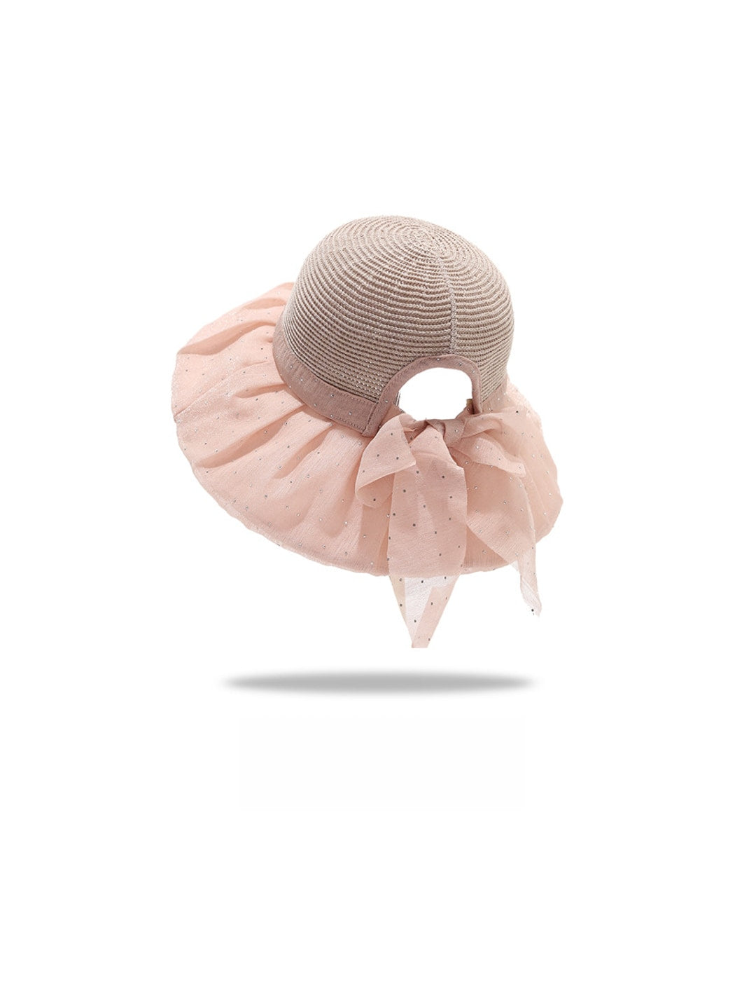 Haila - Ribbon Bow Decorate Wide Brim Bucket Hat