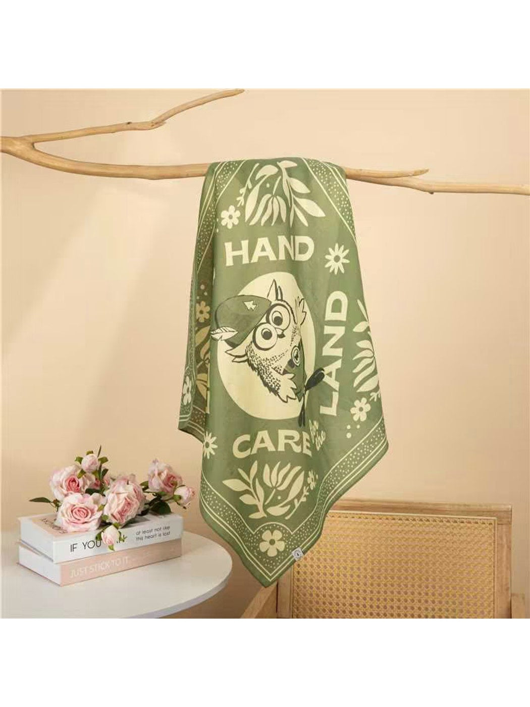 Scarvii - Animal Print Floral Border Square Scarf