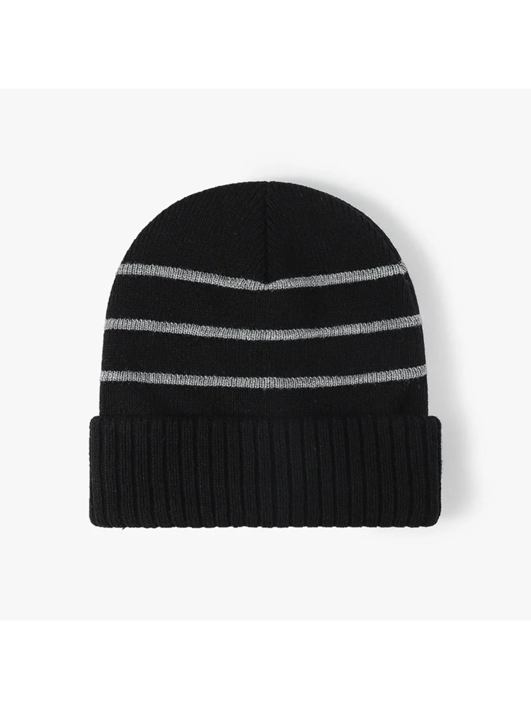 Haila - Striped Fleece-Lined Cuffed Knit Beanie