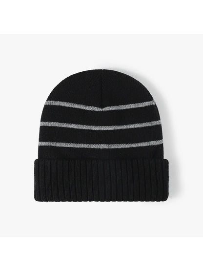 Haila - Striped Fleece-Lined Cuffed Knit Beanie