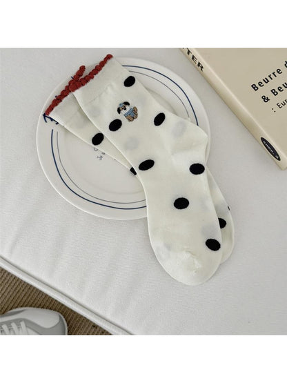 Rufia - Playful Dog Pattern Crew Socks