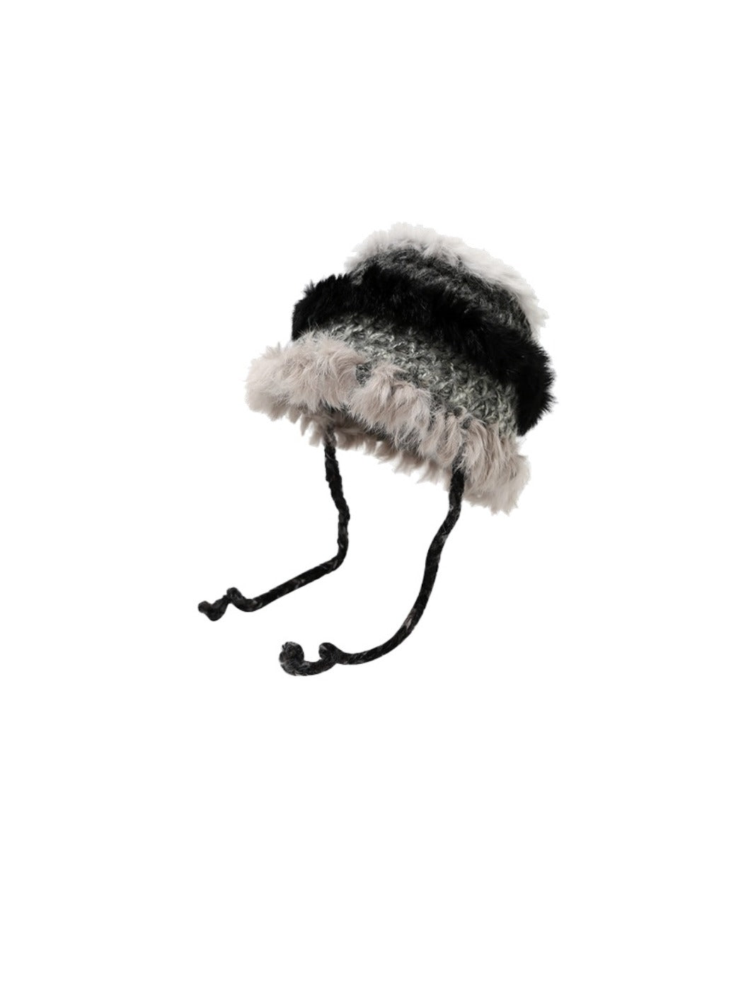 Haila Color Block Earflap Tie Beanie color options including Khaki, Black, Pink