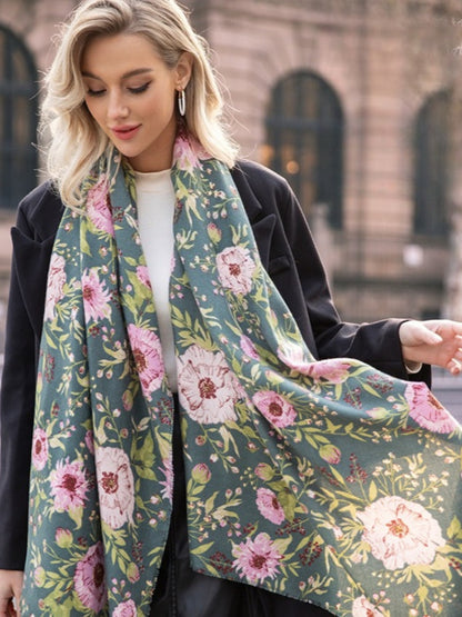 Scarvii - Winter Floral Print Scarf & Shawl