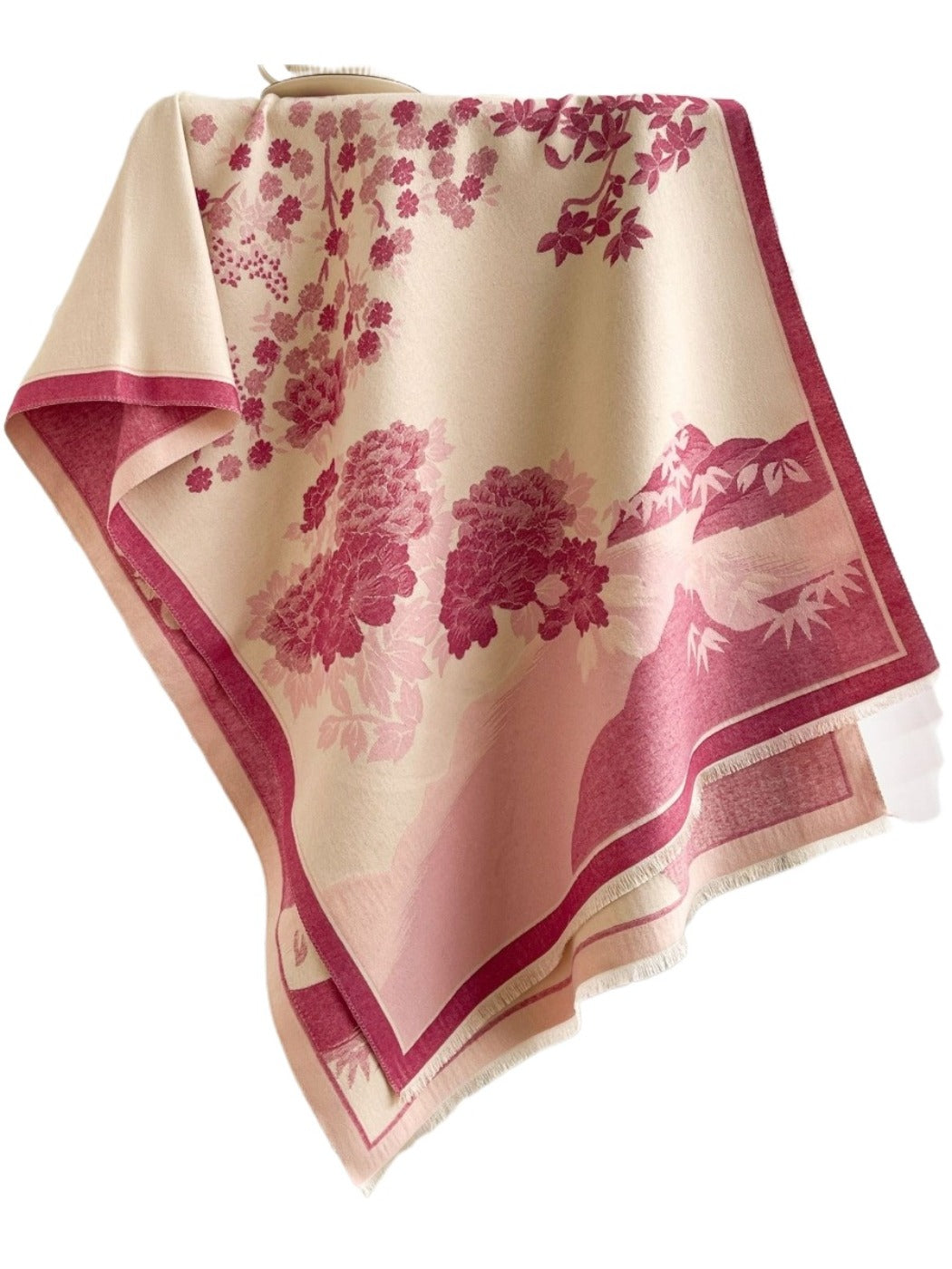 Scarvii - Elegant Bamboo & Floral Print Scarf
