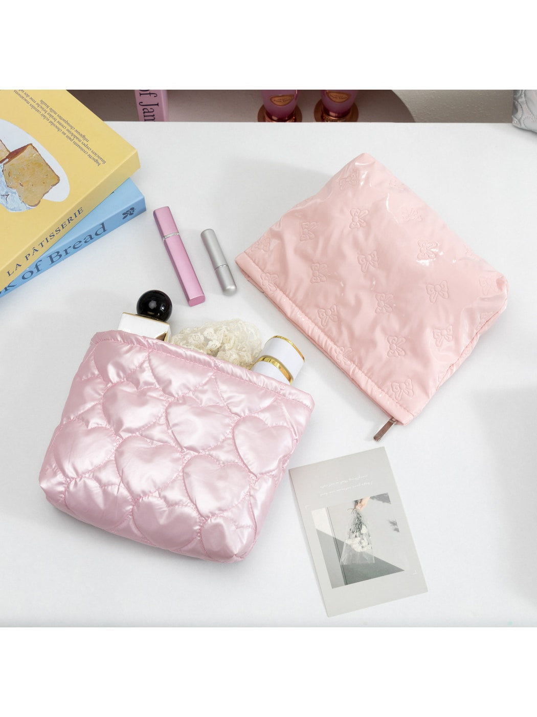 Cosbai - Minimalist Pattern Cosmetic Organizer Bag