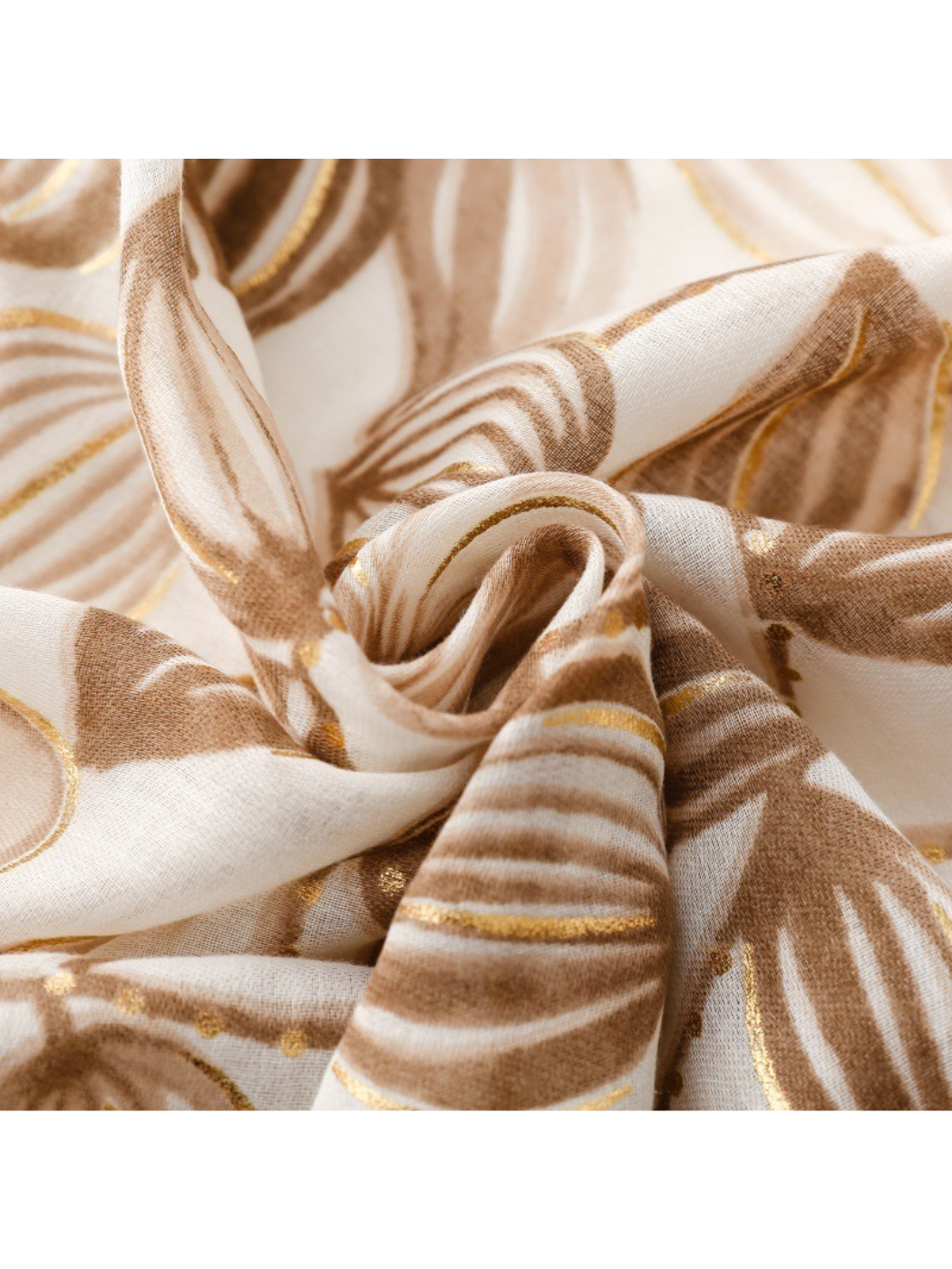 Scarvii - Foil Bud Print Lightweight Wrap Scarf