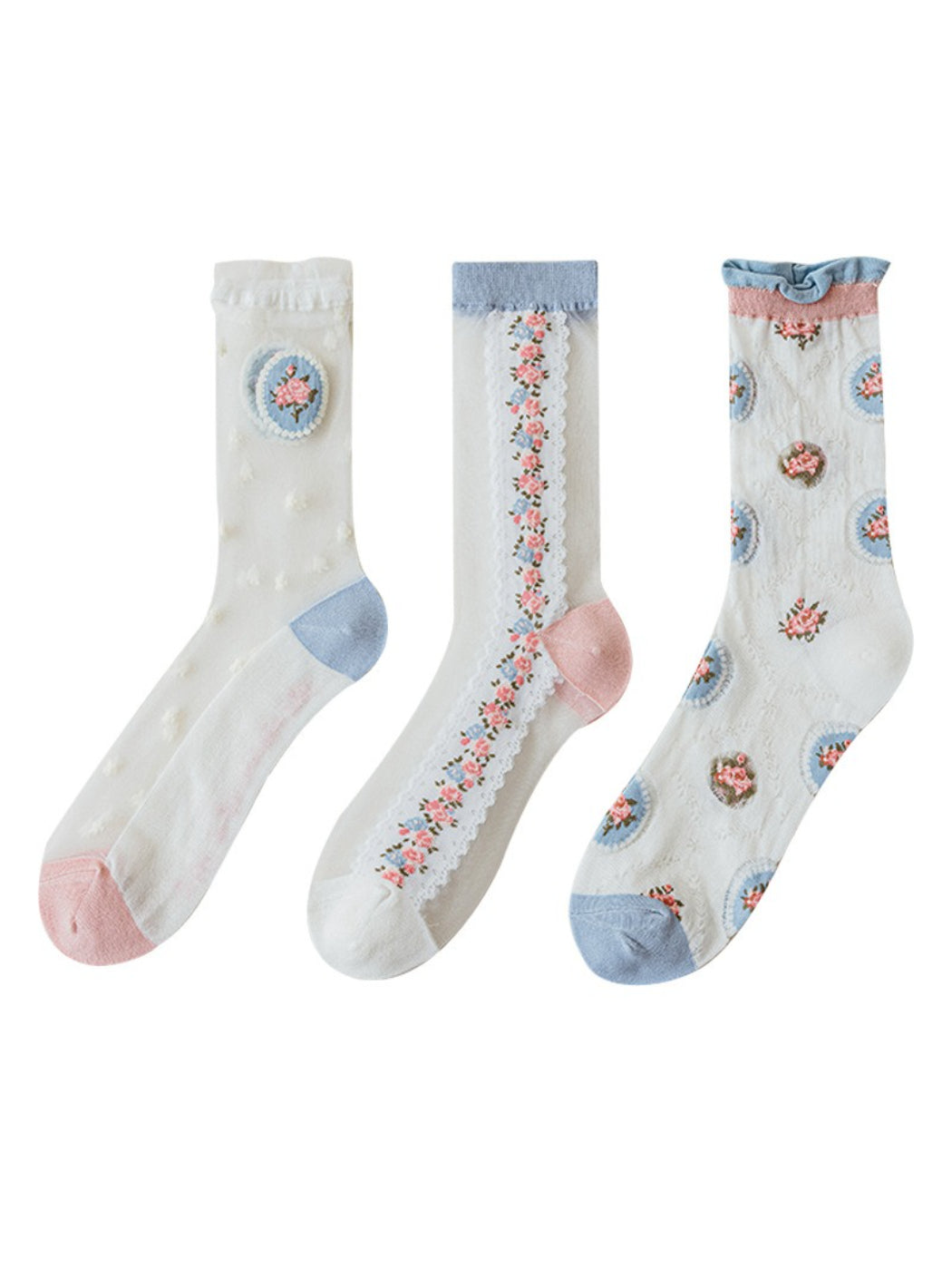 Rufia - Romantic Floral Sheer Crew Socks product image 4