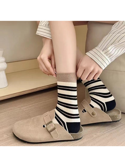 Rufia - Balanced Stripe Ribbed Crew Socks