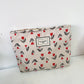 Cosbai - Tulip Floral Corduroy Cosmetic Bag / Clutch