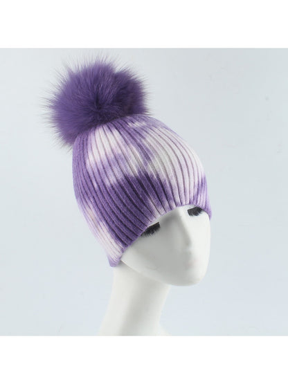Haila - Striped Knit Pom Pom Beanie