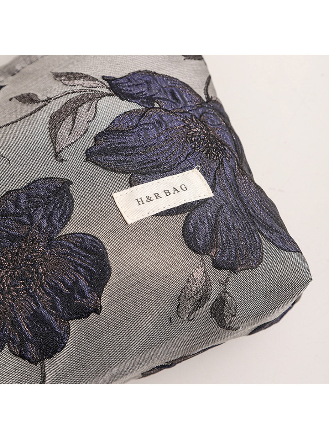 Cosbai - Dark Blue Floral Makeup Organizer Bag