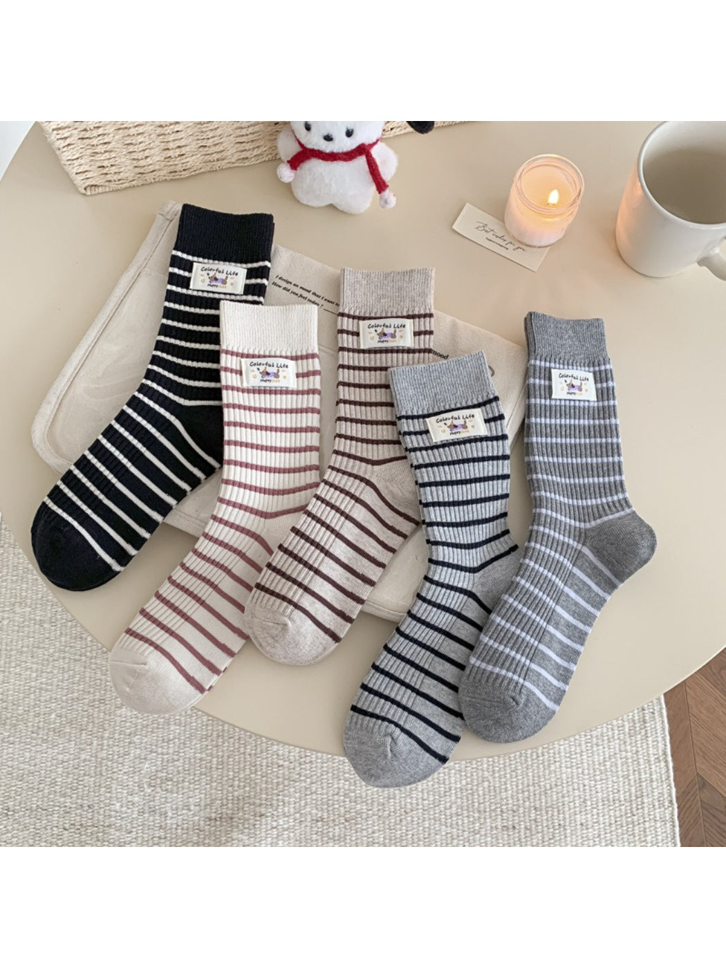 Rufia - Everyday Ribbed Stripe Crew Socks product image 1