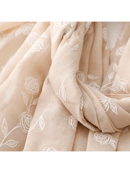 Scarvii – Soft Rose Pattern Light Layer Scarf