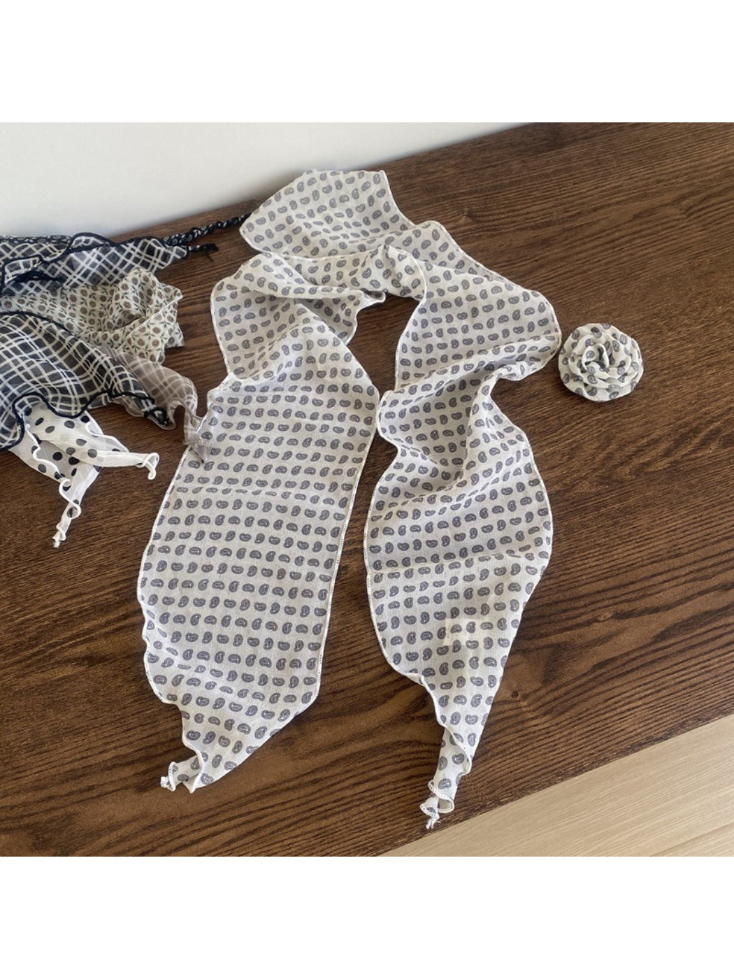 Scarvii Sheer Polka Dot Skinny Scarf