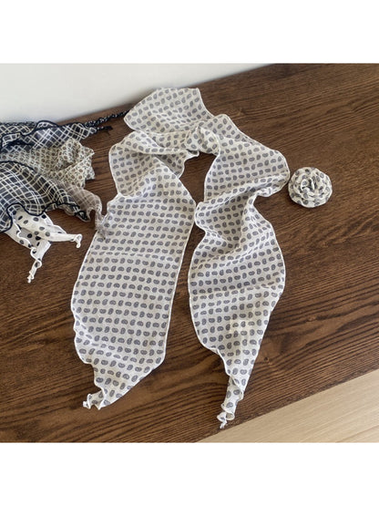 Scarvii Sheer Polka Dot Skinny Scarf