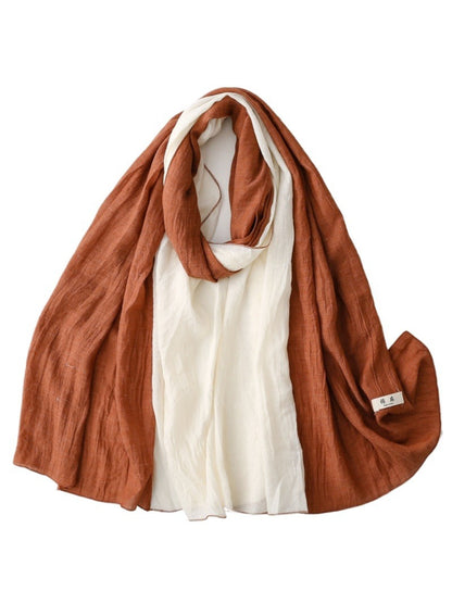 Scarvii - Contrast Panel Soft Drape Everyday Scarf