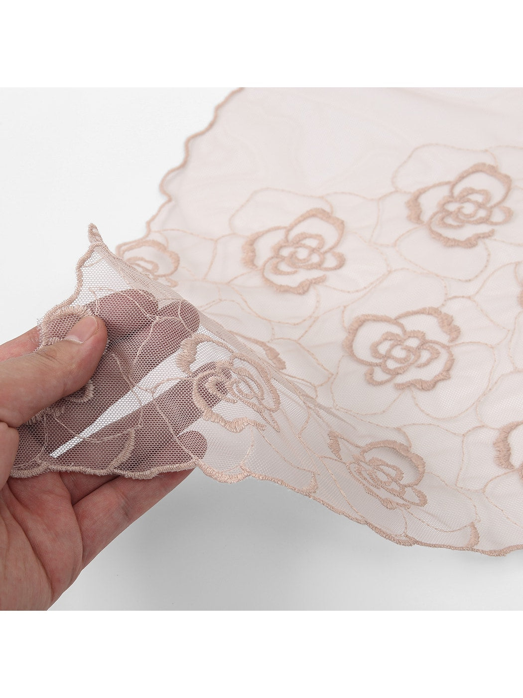 Scarvii - Elegant Lace Floral Embroidered Scarf