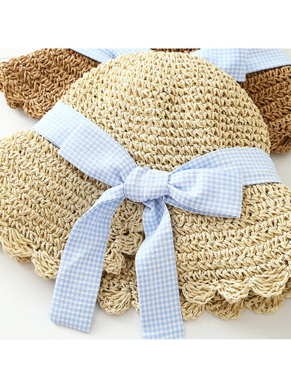 Haila - Bow Trim Round Crown Summer Sun Hat