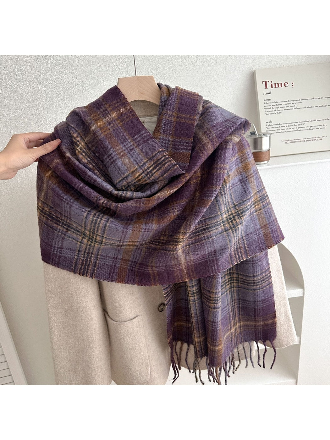 Scarvii - Classic Multicolor Plaid Fringed Winter Scarf