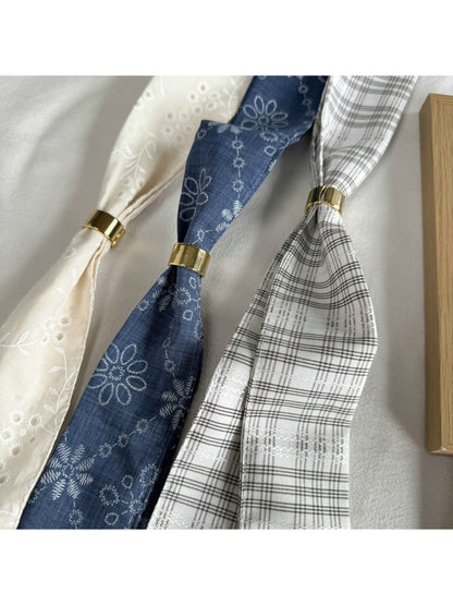 Scarvii - Floral Print Long Narrow Neck Scarf