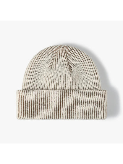 Haila - Contrast-Thread Ribbed Cuffed Knit Beanie