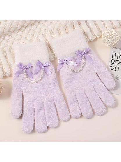 Gloving – Cute Knit Winter Gloves with Bow Detail