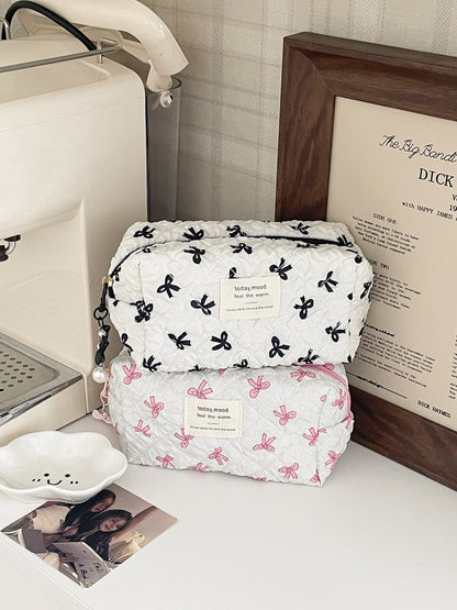 Cosbai Ribbon Print Zip Organizer displayed on white background with ribbon design visible
