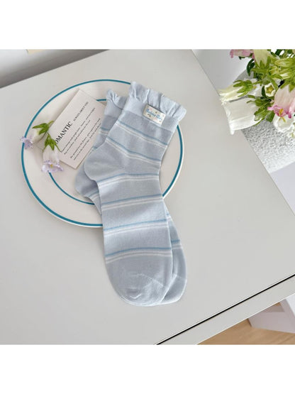 Rufia - Cute Bear Motif Ruffle Crew Socks