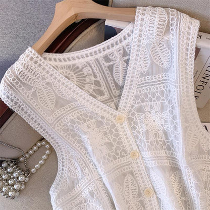 Crosa - Bohemian Crochet Sleeveless Vest