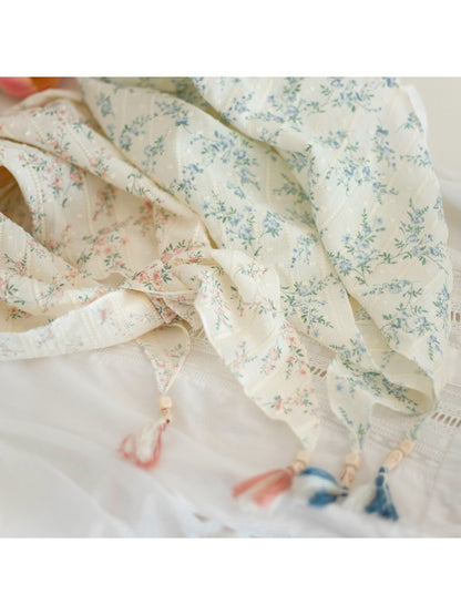 Scarvii - Sweet Floral Print Triangle Bandana