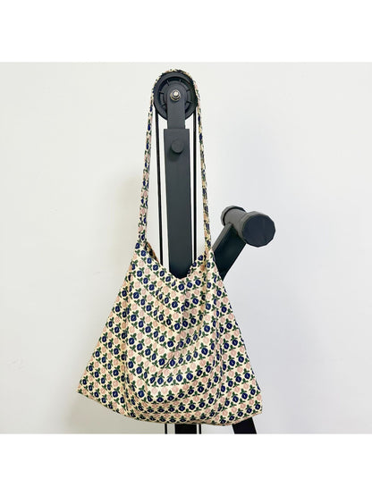 Cosbai - Soft Floral Slouchy Tote Bag