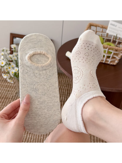 Rufia - Women's Mesh Pattern Detail No Show Socks