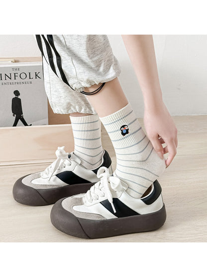 Rufia - Tiny Character Stripe Crew Socks