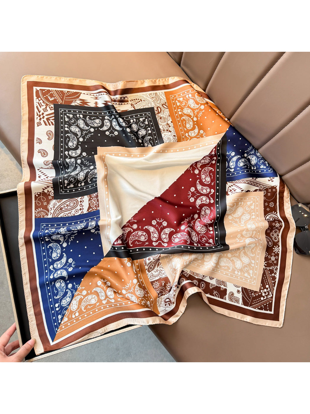 Scarvii Paisley Patchwork Square Scarf