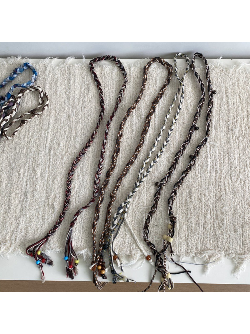Close-up of Beco casual braided waist belt showing braided texture