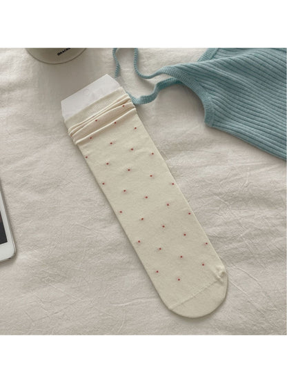 Rufia - Lace Dot Mid-Calf Socks - image 5