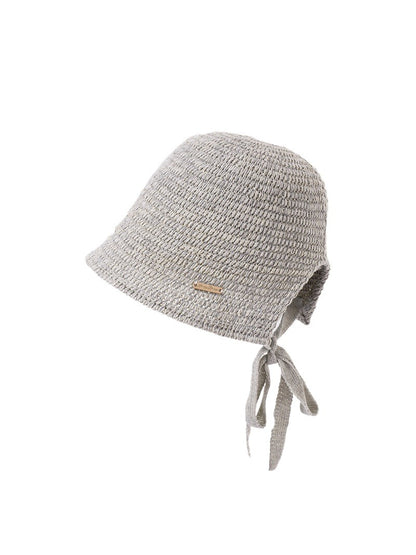 Top view of the Haila crochet hat highlighting the circular pattern